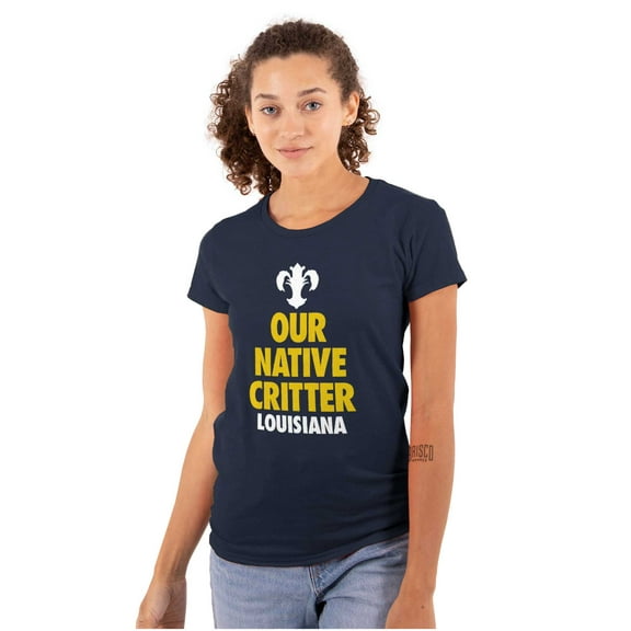 Louisiana Crawfish Fleur De Lis Funny Womens Fitted Plus Size Graphic Tee Brisco Brands 2X