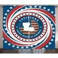 thumbnail image 1 of Ambesonne Louisiana Curtains 2 Panel Set, Pelican State Design, 108" x 108", Vermilion White and Blue, 1 of 3