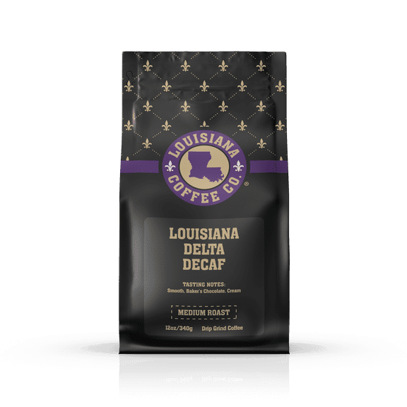 Louisiana Delta Decaf | Louisianas Coffee | Smooth Medium Roast with Chocolate Notes | Fresh Roasted Drip Ground | Decaffeinated Southern Coffee