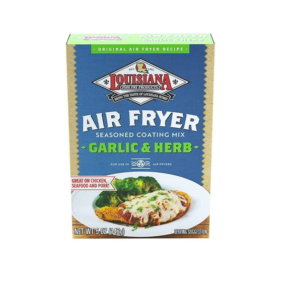 Louisiana Fish Fry Air Fryer Garlic Herb Coating Mix 5 oz (Pack Of 12)