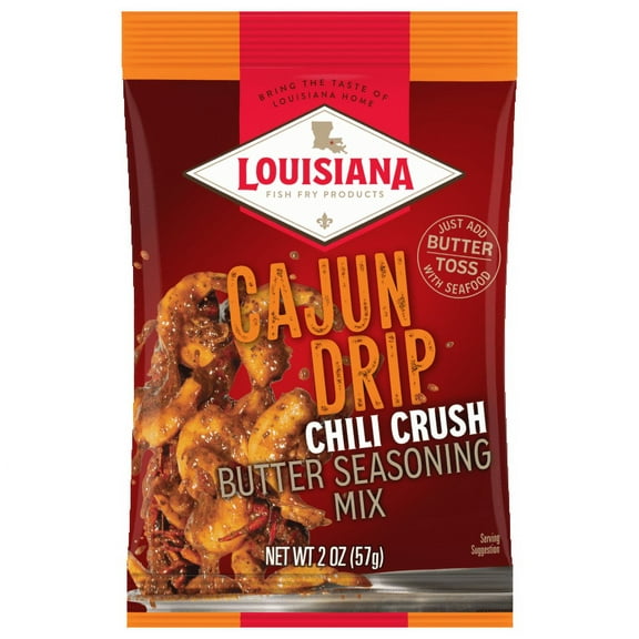 Louisiana Fish Fry Cajun Drip Chili Crush Butter Seasoning Mix, 2 oz Bag