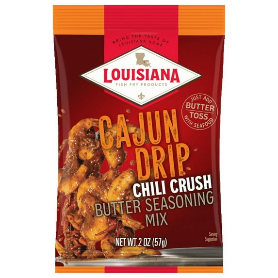 Louisiana Fish Fry Cajun Drip Chili Crush Butter Seasoning Mix, 2 oz Bag
