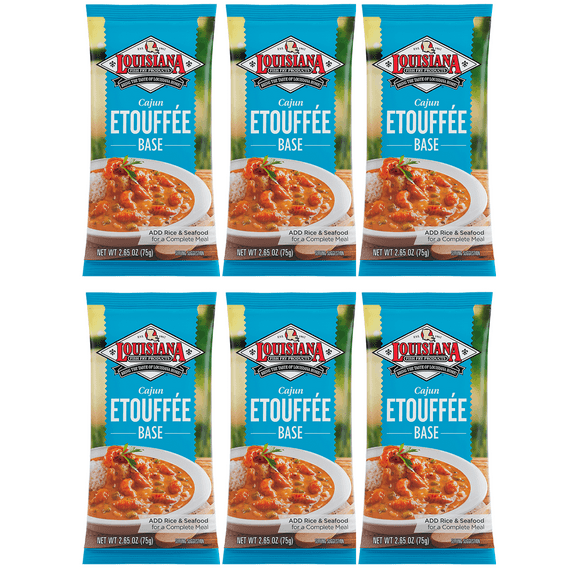 Louisiana Fish Fry Cajun Etouffee Mix 2.65oz (Pack of 6) - Easy and Delicious Etouffee in Minutes - Elevate with Crawfish, Shrimp, Chicken, Rice, Pasta, Grits and More - Louisiana Fish Fry Etoufee Mix