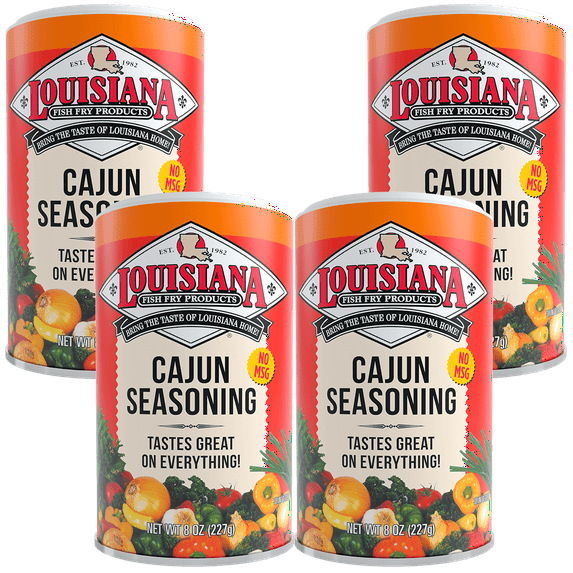Louisiana Fish Fry Cajun Seasoning 8 oz - Pack of 4