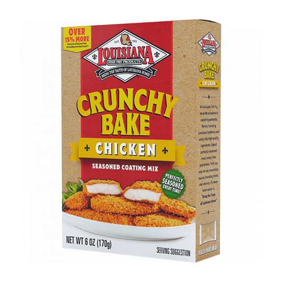 Louisiana Fish Fry Products Oven Baked Crunchy Chicken Seasoned Coating Mix 6 oz