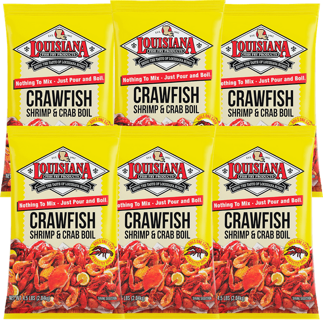 Louisiana Fish Fry Crawfish Crab and Shrimp Boil 4 lb 6 Pack