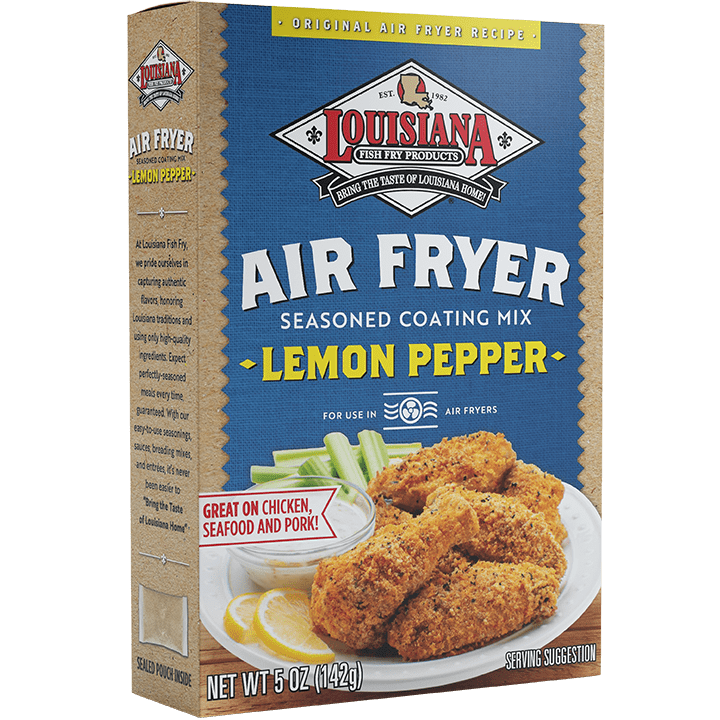 Louisiana Fish Fry Lemon Pepper Air Fryer Coating Mix 5 oz