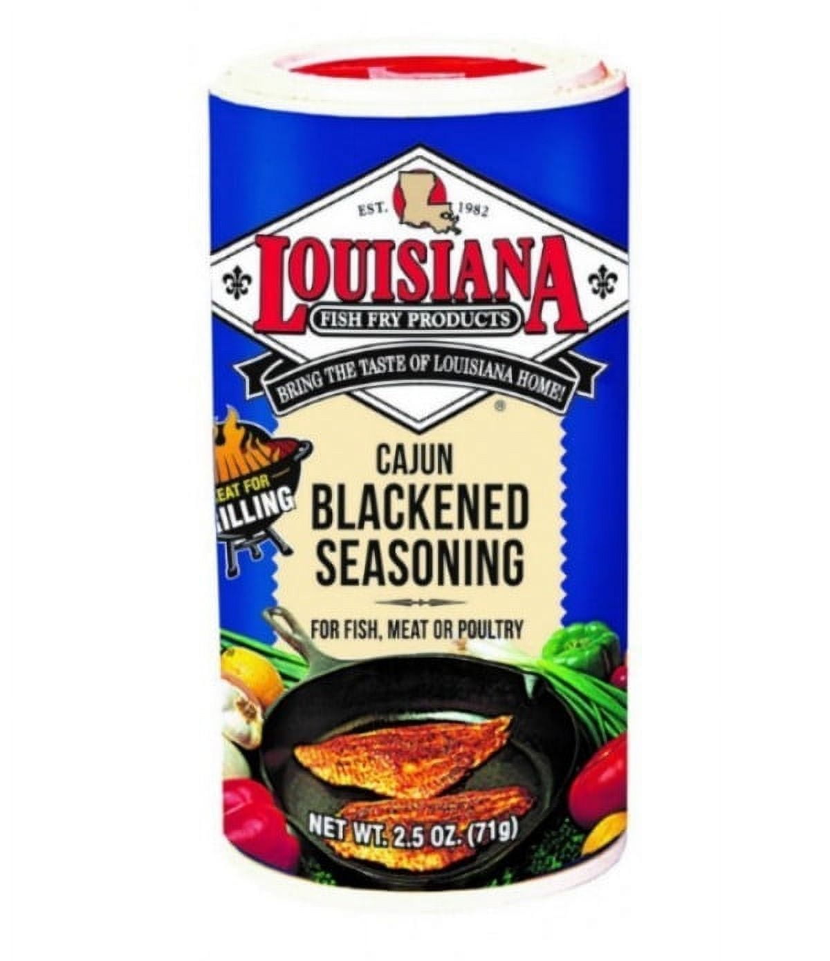 Louisiana Fish Fry Products Blackened Fish Seasoning, 2.5 oz. Shaker