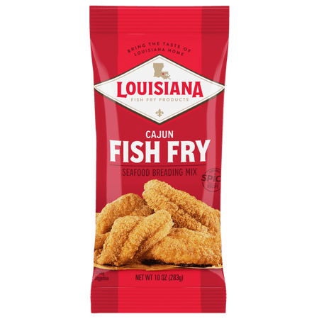 Louisiana Fish Fry Crispy Cajun Fish Fry Seasoned Coating Mix, 10 oz Bag