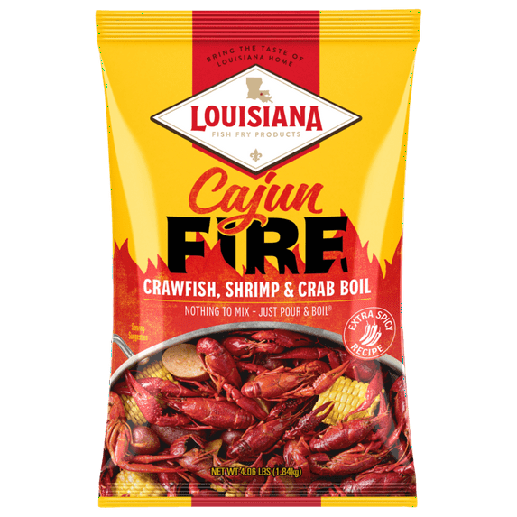 Louisiana Fish Fry Products Cajun Fire Boil Seasoning 4.06 lb Bag.
