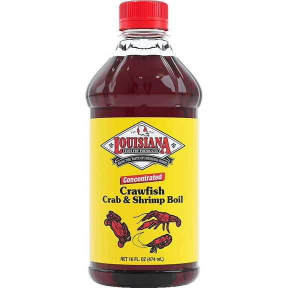 Louisiana Fish Fry Products Crawfish, Crab & Shrimp Liquid Seafood Boil Seasoning, 16 Fl Oz Bottle