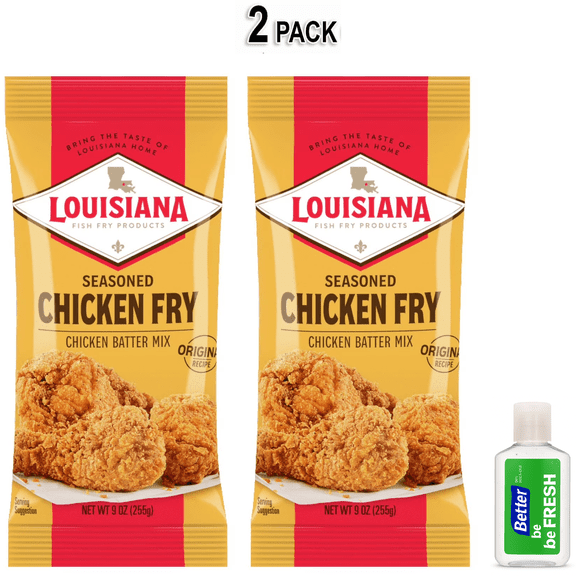 Louisiana Fish Fry Products Crispy Seasoned Chicken Fry Coating Powder Mix, 9 oz Bag