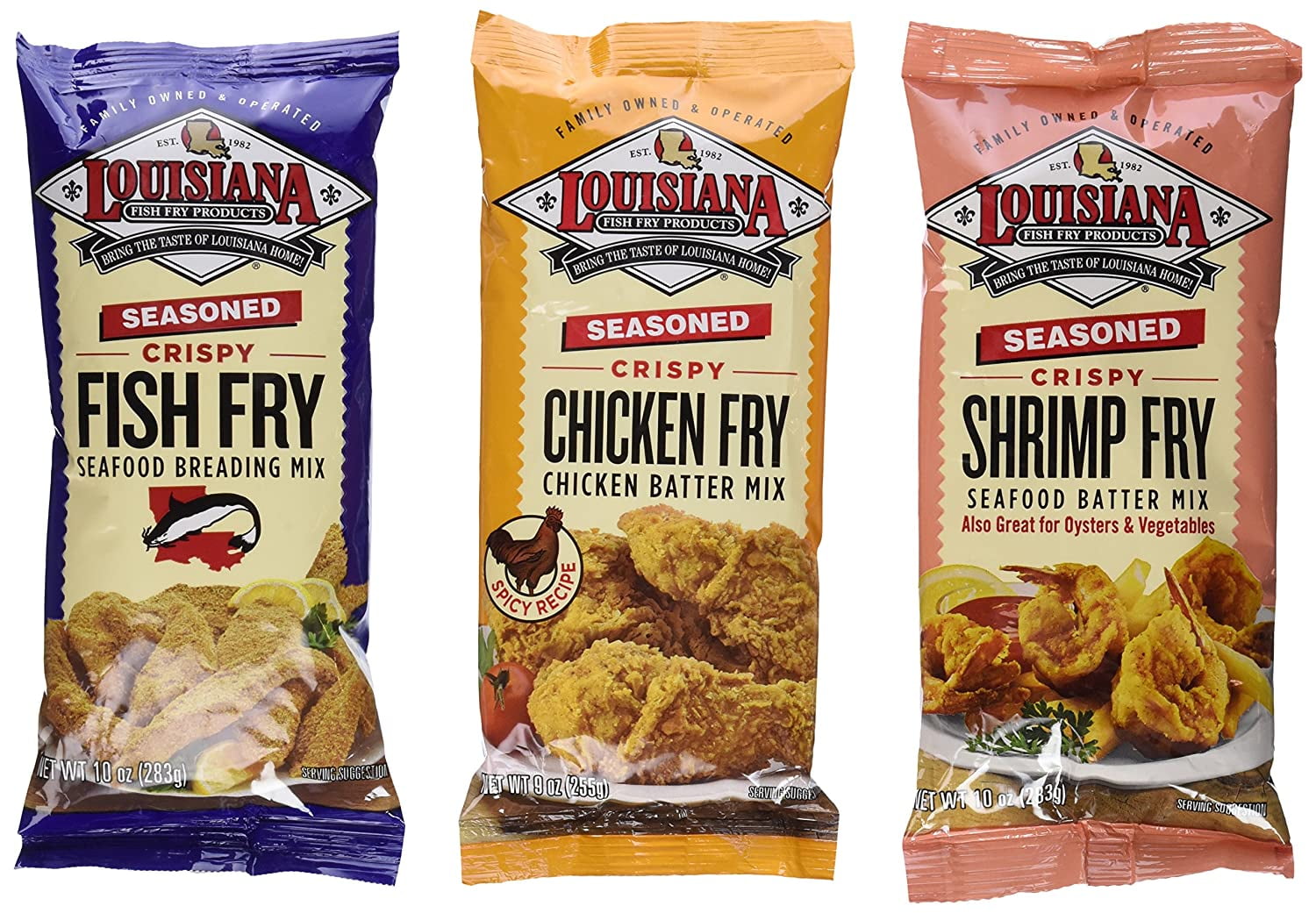  Louisiana Fish Fry Products 3 Flavor 6 Package