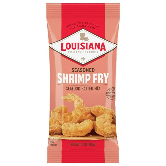 Louisiana Fish Fry Products Crispy Seasoned Shrimp Fry Batter Powder Mix, 10 oz Bag