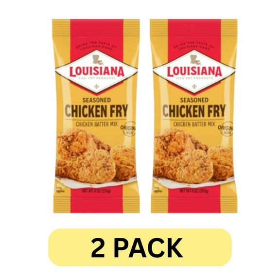 Louisiana Fish Fry Seasoned Chicken Fry Batter Mix 9 oz (Pack of 2)  Crispy Southern Batter Mix for Fried Chicken  Authentic Cajun Flavor  Easy to Use