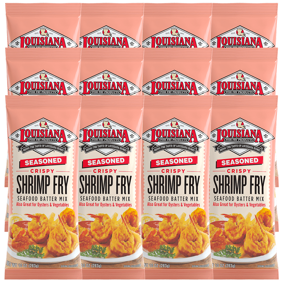 Louisiana Fish Fry Products Seasoned Shrimp Fry, 10 oz (Pack of 12)