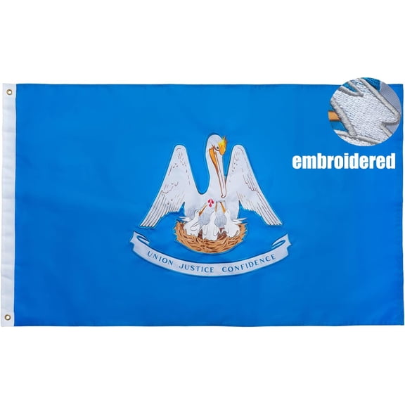 Louisiana Flag 4x6 Outdoor LA State Flags Double Sided Embroidered Longest Lasting Heavy Duty Polyester Stronger Brass Grommets 4 Stitched Hemming Perfect for Outside