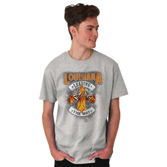 Louisiana Fleur de Lis Shaped Cat LA Men's Graphic T Shirt Tees Brisco Brands M