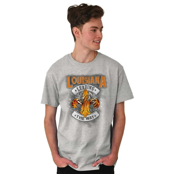 Louisiana Fleur de Lis Shaped Cat LA Plus Size Crewneck Graphic Tee Shirt Brisco Brands 3X