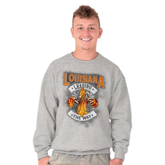 Louisiana Fleur de Lis Shaped Cat LA Sweatshirt for Men or Women Brisco Brands S
