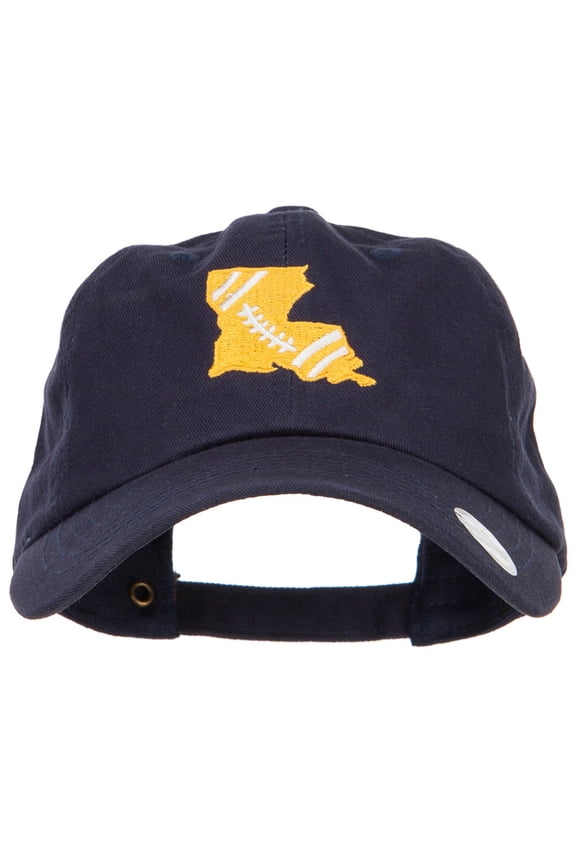 Louisiana Football State Map Embroidered Unstructured Cap - Navy OSFM
