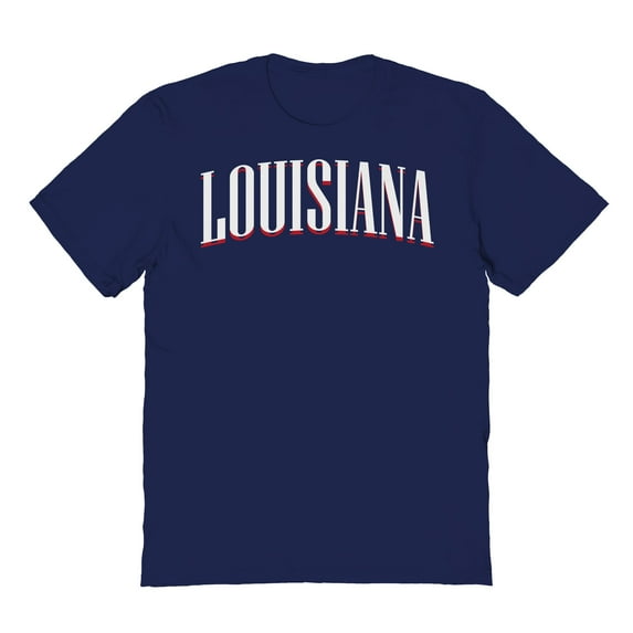 Louisiana Graphic Navy Men's Cotton T-Shirt