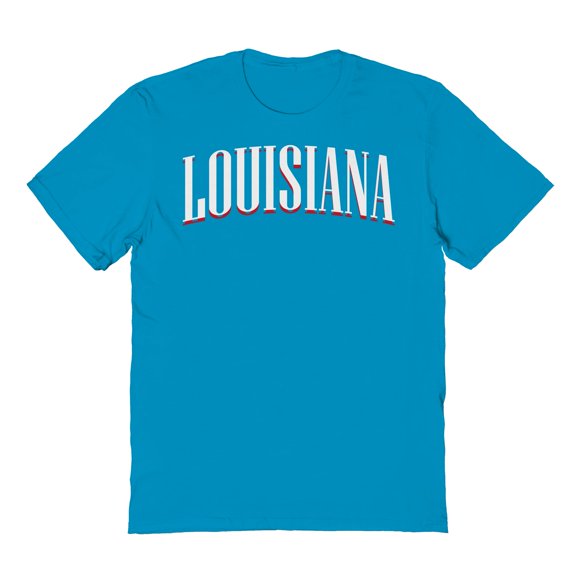 Louisiana Graphic Tropical Blue Men's Cotton T-Shirt