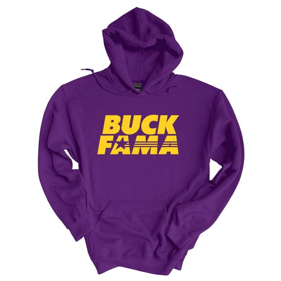 Louisiana Hoodie Football Team Color Purple and Gold Louisiana Buck Fama Funny Tiger Mens Hooded Sweatshirt-Purple-medium