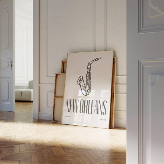 Louisiana Jazz Wall Art New Orleans Travel Decor Vintage City Artwork Living Room Bedroom Office