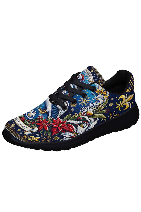 Louisiana Joyeux Noyl Pelican Feliz Navidad ChriStas Shoes Sneakers Black Size 13