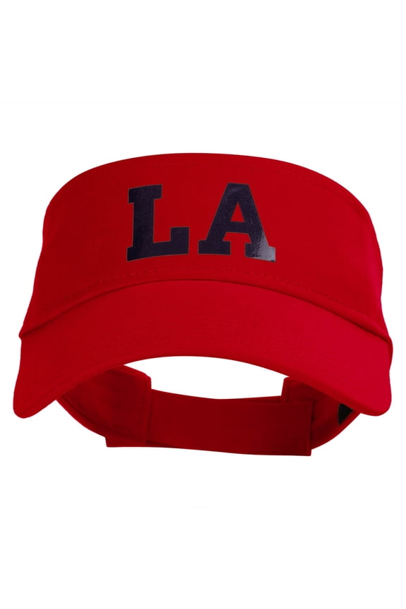 Louisiana LA Letter Heat Transfer Cotton Twill Sun Visor - Red OSFM