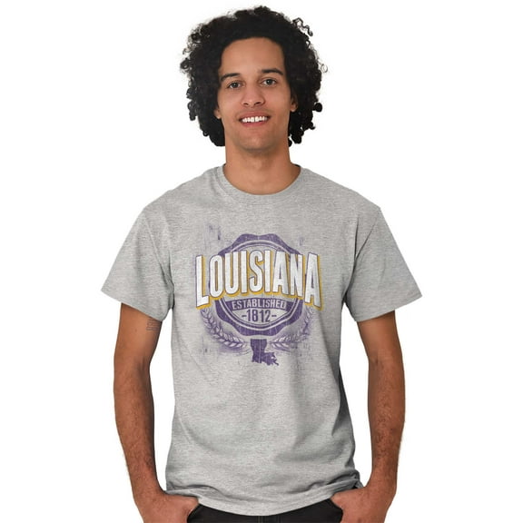 Louisiana LA Student Campus Pride Plus Size Crewneck Graphic Tee Shirt Brisco Brands 3X