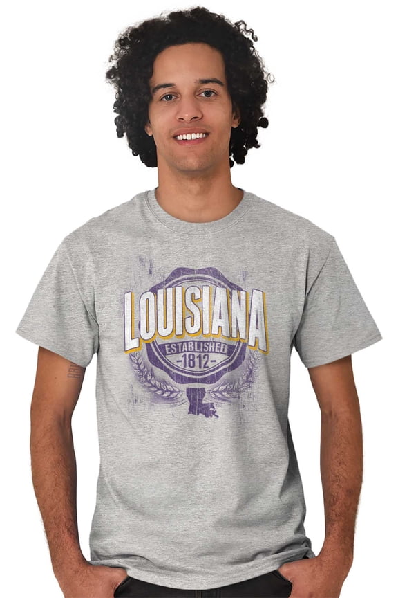 Louisiana LA Student Campus Pride Men's Graphic T Shirt Tees Brisco Brands L