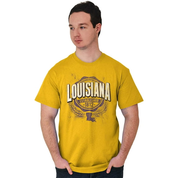 Louisiana LA Student Campus Pride Plus Size Crewneck Graphic Tee Shirt Brisco Brands 2X