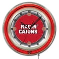 thumbnail image 1 of Louisiana-Lafayette Ragin Cajuns 19" Neon Wall Clock, 1 of 3