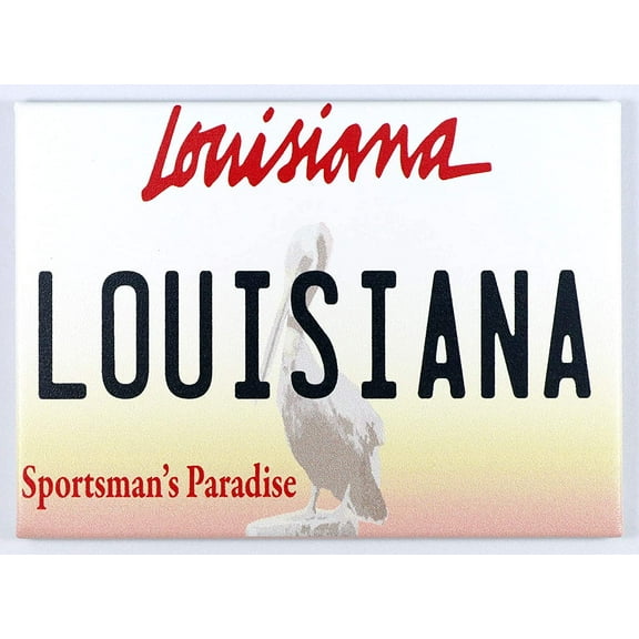 Louisiana License Plate Fridge Collector's Souvenir Magnet 2.5" X 3.5"