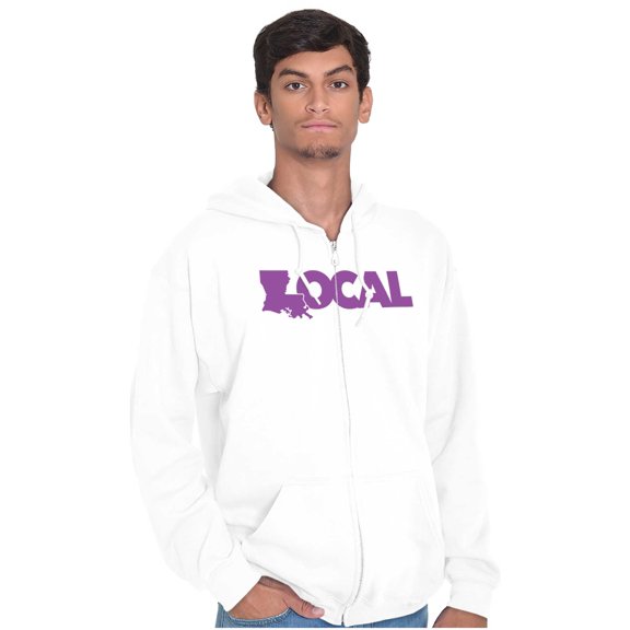 Louisiana Local Home State Pride Zip Up Hoodie Men's Women's Brisco Brands L