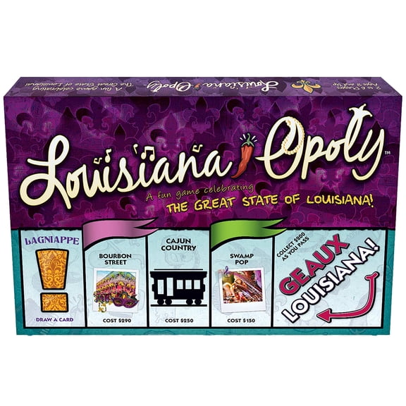 Late For The Sky: Louisiana-Opoly - State Themed Opoly-Style Board Game, Landmark Properties, Family Strategy, 2-6 Players, Traditional or 1hr Version