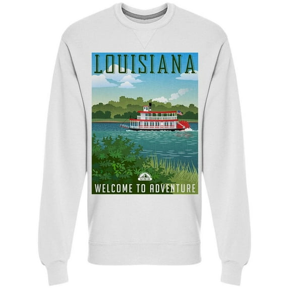 Louisiana Paddle Wheel Riverboat Sweatshirt Men -Image by Shutterstock, Male x-Large