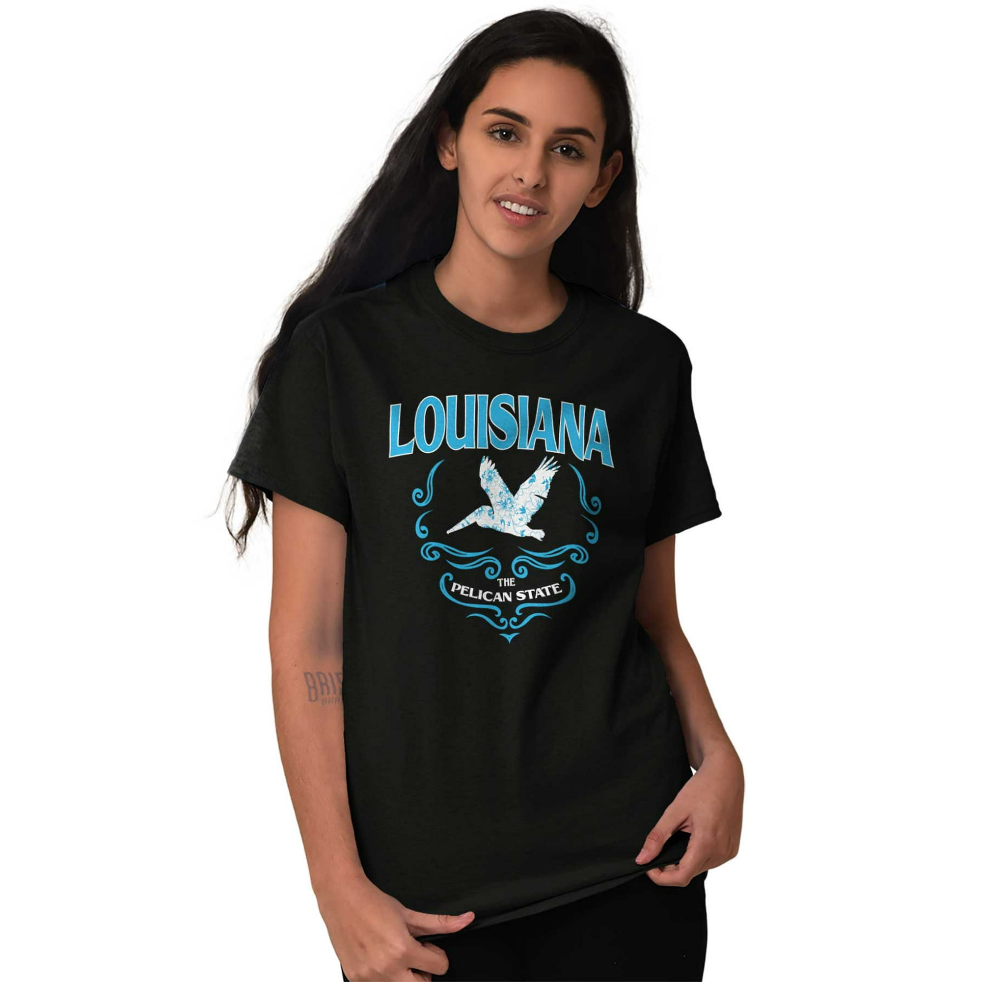 Louisiana Pelican State Feminine Pelican Womens Graphic T Shirt Tees Brisco  Brands 