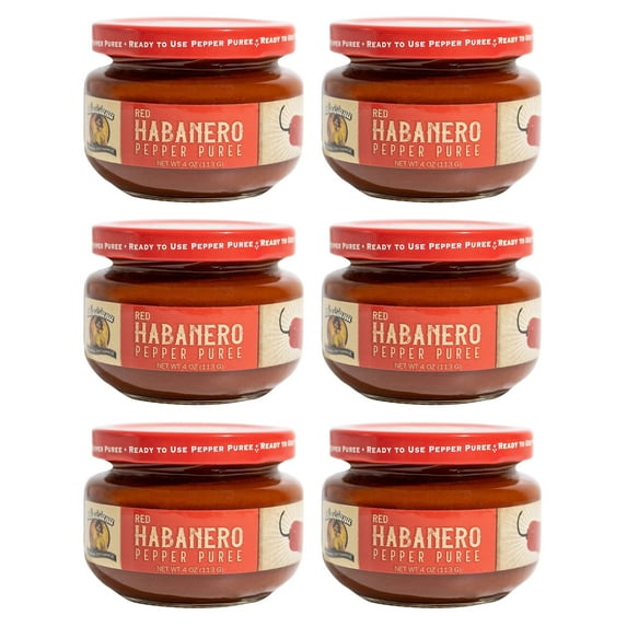 Louisiana Pepper Exchange 4oz Red Habanero Pepper Puree Sauce, 6-Pack