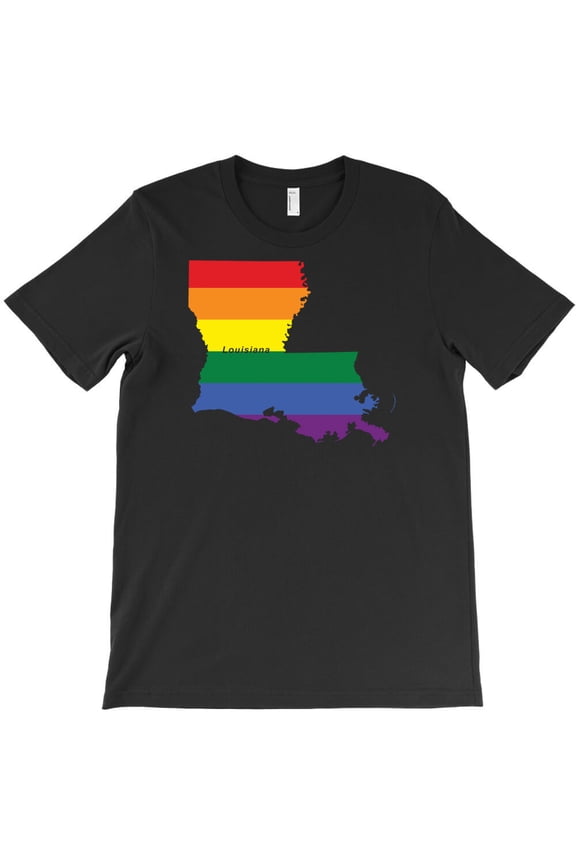 Louisiana Rainbow Flag, State Pride Graphic Design For Louisiana G19665 Unisex T-Shirt, Up to Size 5XL