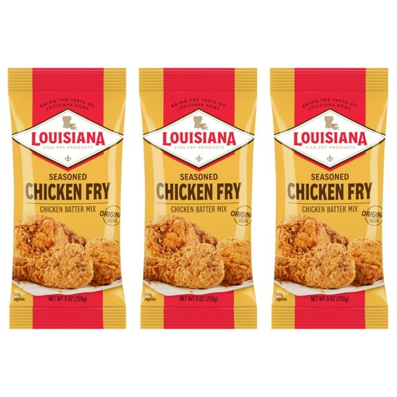 Louisiana Seasoned Chicken Fry ESF27 Batter 9 oz Crispy Southern Coating Mix for Fried Chicken - Delicious and Convenient Coating Filled with Cajun Flavor - Easy to Make Recipe - Just Add Water