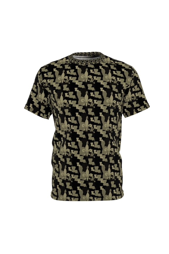 Louisiana State Black and Gold Fleur Di Lis Camo T-Shirt