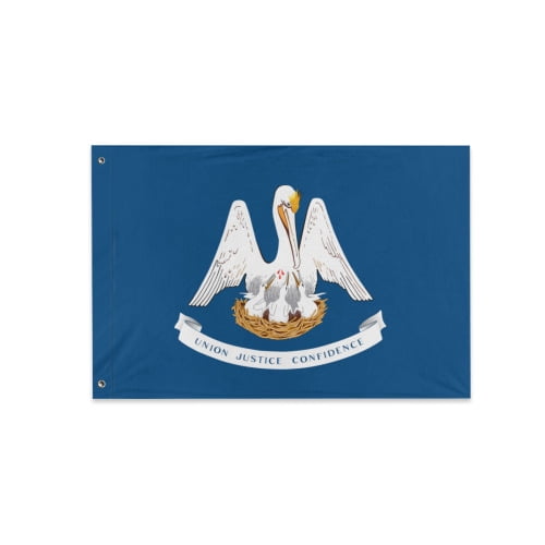 Louisiana State Flag Double Sided 3x5 Outdoor LA State Flag Louisiana State Banner Polyester Material with 2 Metal Grommets for Indoor Outdoor Decor