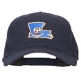thumbnail image 1 of Louisiana State Flag Map Embroidered Solid Cotton Pro Cap - Navy OSFM, 1 of 5