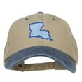 thumbnail image 1 of Louisiana State Map Embroidered Two Tone Cap - Khaki Navy OSFM, 1 of 5