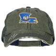 thumbnail image 1 of Louisiana State Map Flag Embroidered Low Profile Cotton Mesh Cap - Green OSFM, 1 of 5