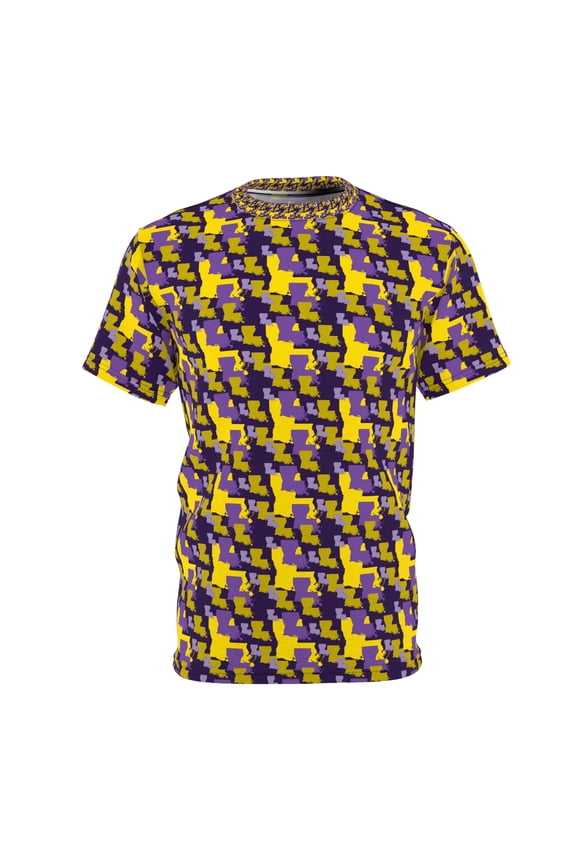 Louisiana State Purple and Gold Camo T-Shirt - Black