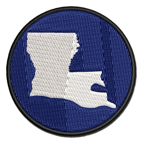 Louisiana State Silhouette Applique Multi-Color Embroidered Hook & Loop Patch - 2.5 Inch Small